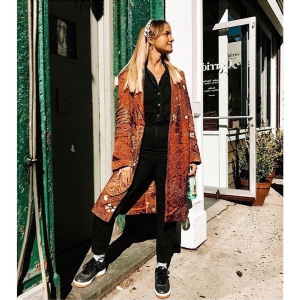 FREE PEOPLE Eye of the Wild Terracotta Stamped Duster Jacket - Picture 14 of 14